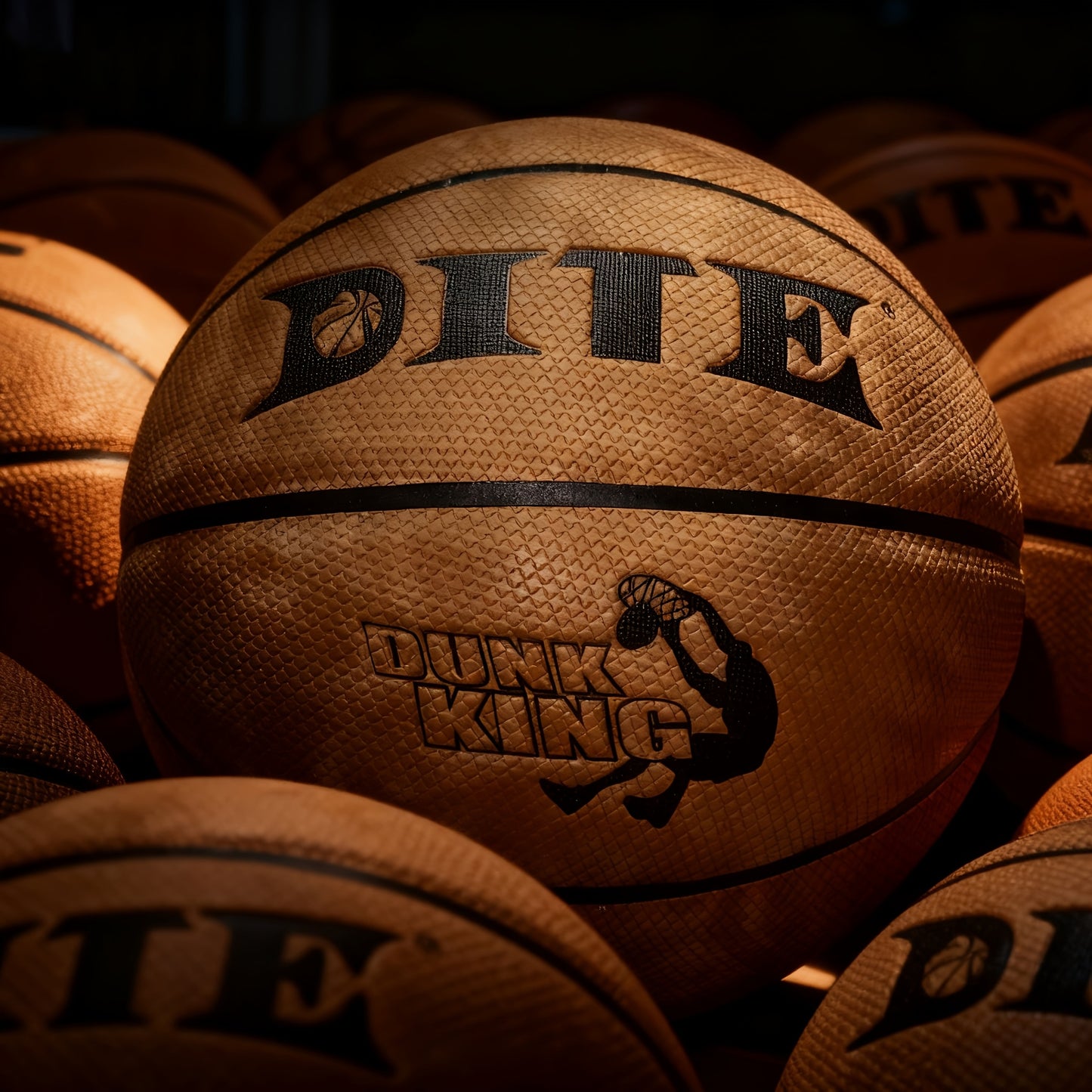 Slam Dunk Series, Brown Basketball, Cross-Textured Surface, Excellent Anti-Slip And Shock-Absorbing Performance, Suitable for Indoor And Outdoor Training And Competition, Premium Sports Equipment, Moisture-Wicking And Sweat-E