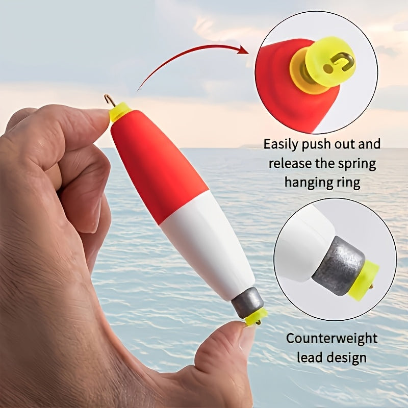 30pcs Premium EVA Fishing Floats - High Sensitivity & Visibility - Column-shaped, Weighted Sea Fishing Gear For Enhanced Performance, Without Battery