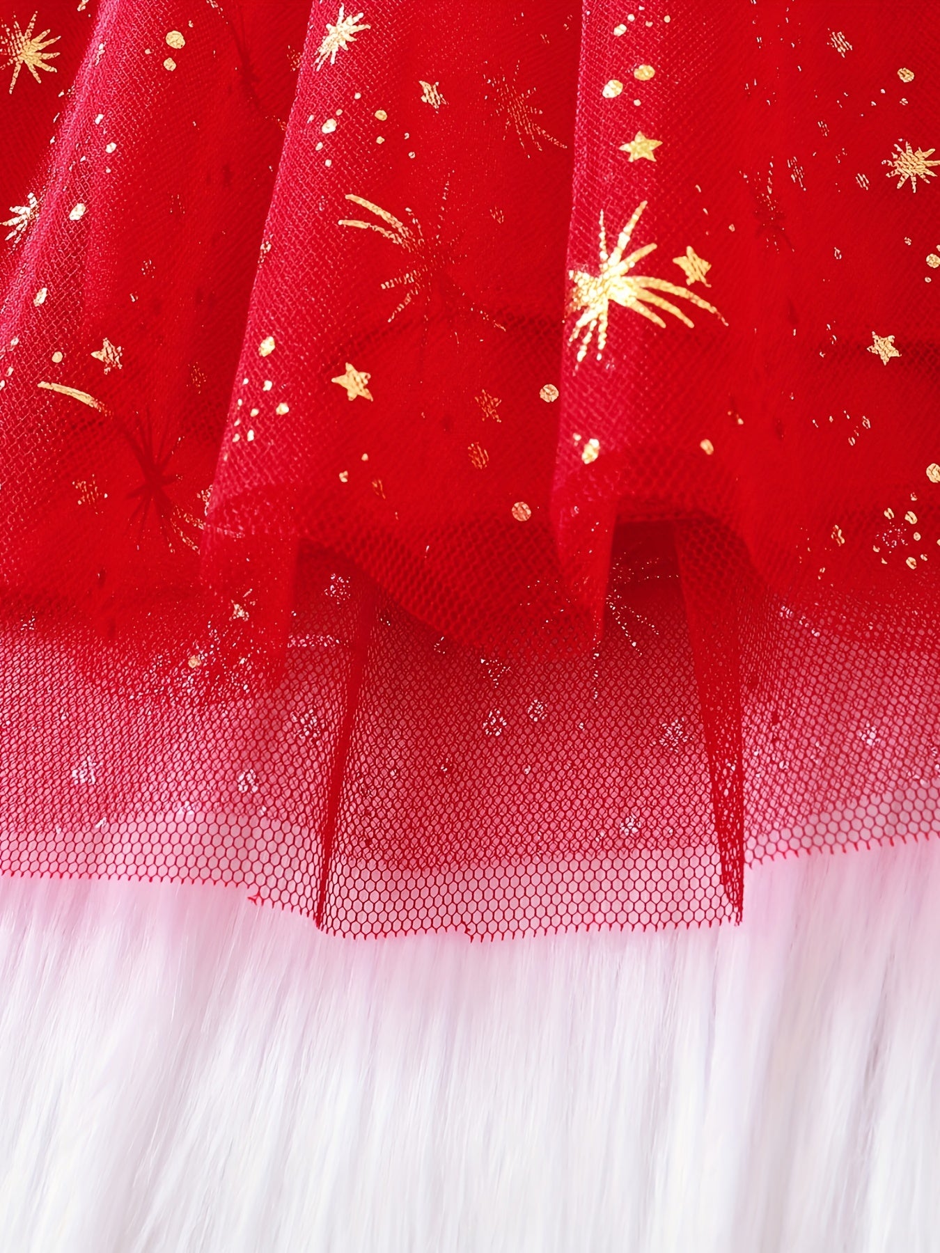Toddler Girls' Sparkly Red Christmas Dress with Tulle Tutu Skirt & Headband - Long Sleeve Ruffled Sleeves, Merry Christmas Lettering & Star/Flower Embellishments, Knee-Length Flared Umbrella Skirt for Holiday Parties & Photo