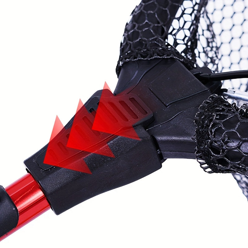 1pc Aluminum Alloy Retractable Triangular Fishing Net, Hand Copied Net, Foldable Fishing Net, With Telescopic Rod And EVA Handle
