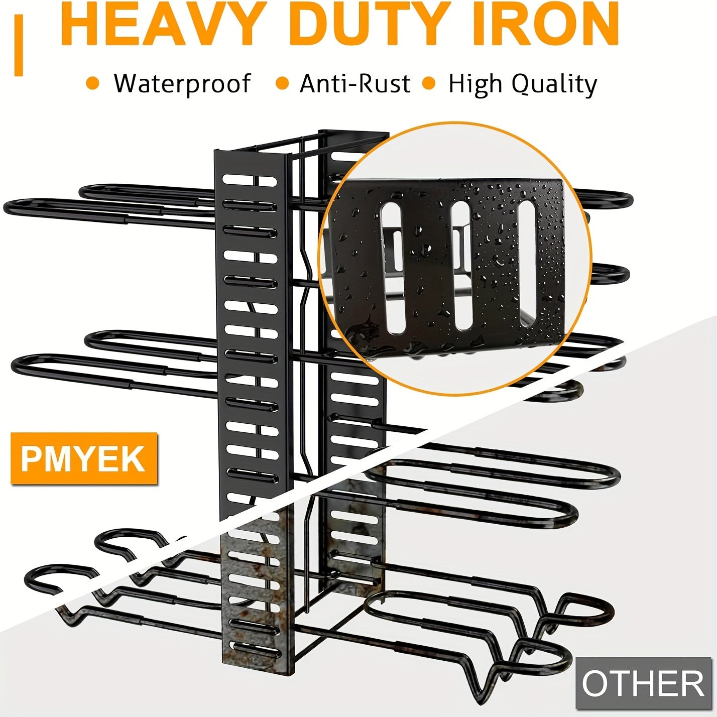 Pot Organizer 8 Tier Pot, Pan Organizer, Kitchen Cabinet Kitchenware Organizer And Pot Lid Organizer For Storage, Organizers Inside Cabinet With 3 DIY Methods