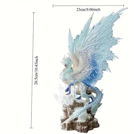 Large Anime Exquisite Figure - Battle-Ready Statue with Blue & White Dragon Design, Intricate Details, Perfect for Gaming, Parties, Weddings & Desktop Decor, Anime Figurine, Wedding Accessory, Dynamic Pose, Detailed Craftsman