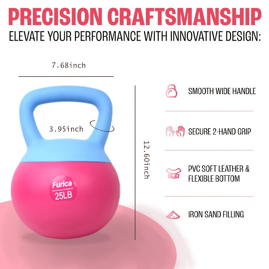 1pc Rose Red Soft Kettlebell Weighing 5-30LB, Suitable For Different Exercise Cycles, Enhancing Strength, Suitable For Families Or Friends, Suitable For Home Fitness And Gym, PE Polyethylene Kettlebell