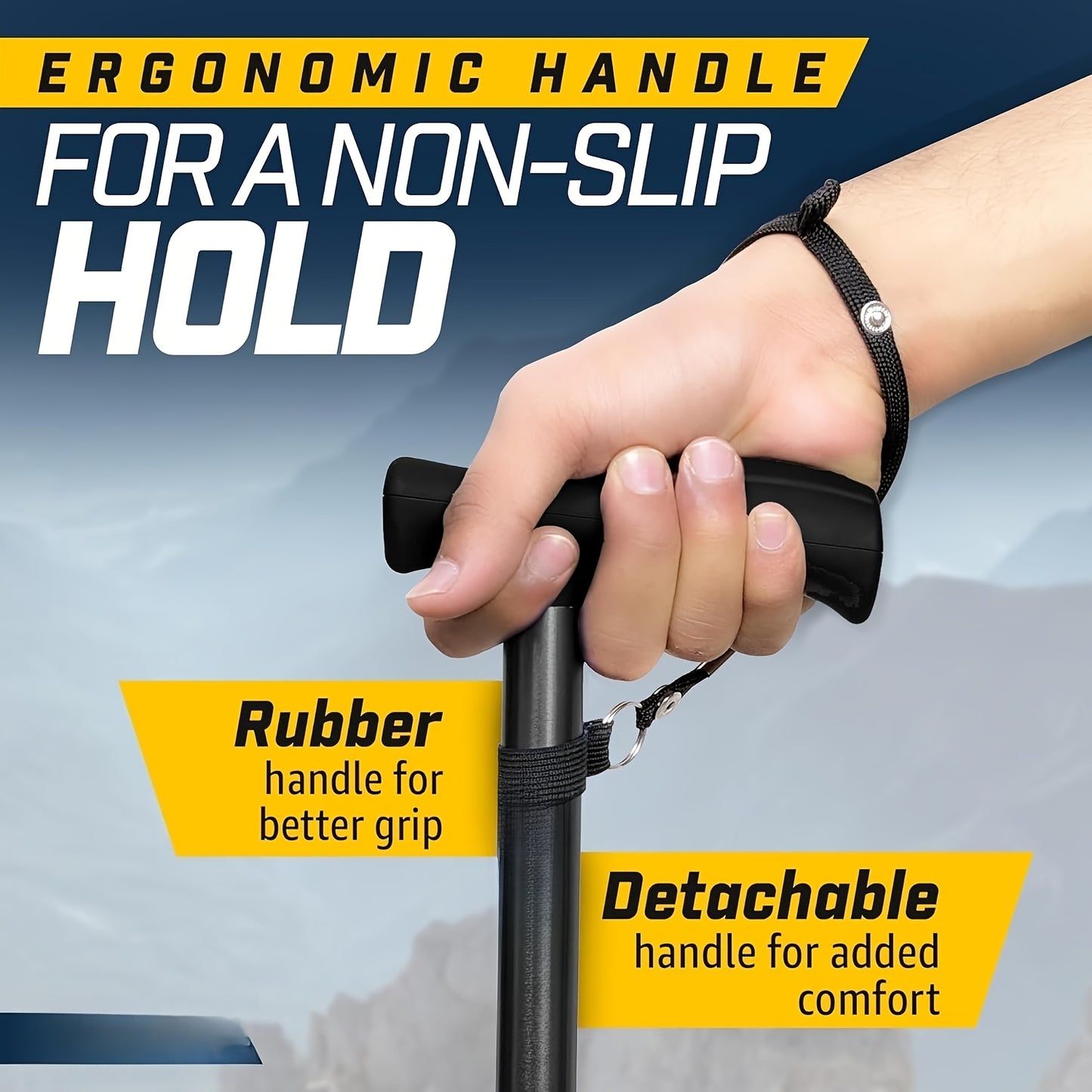 Adjustable Folding Walking Cane for Seniors - Lightweight Self-Standing Collapsible Design with T-Handle & 360° Pivot Base, 300lb Capacity, Ergonomic Grip, Compact Storage, Black, Elderly Mobility Aid, Secure Locking Mechani