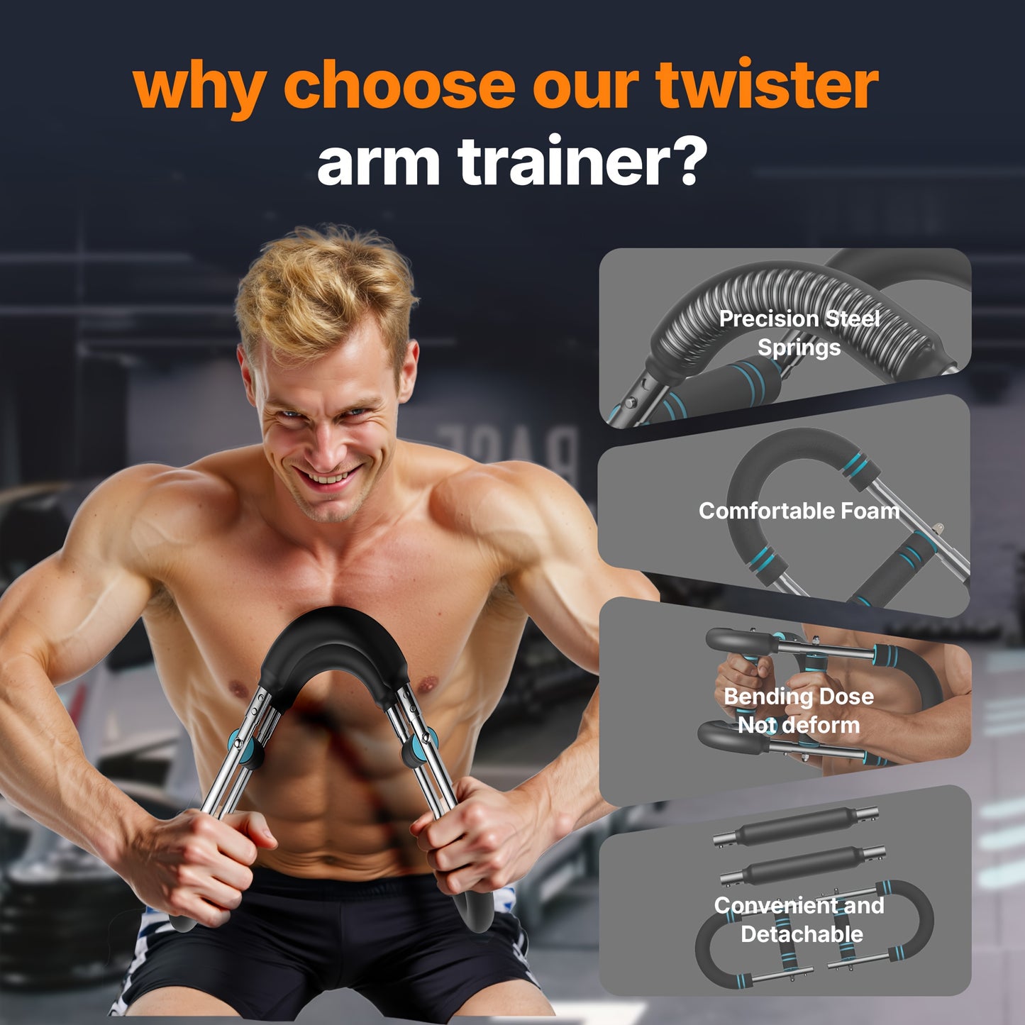 MERACH Adjustable Arm and Chest Muscle Trainer Arm Strength Training Bar Versatile Exercise Equipment for All Levels Men's Fitness Equipment for Effective Strength Training Gym Accessories