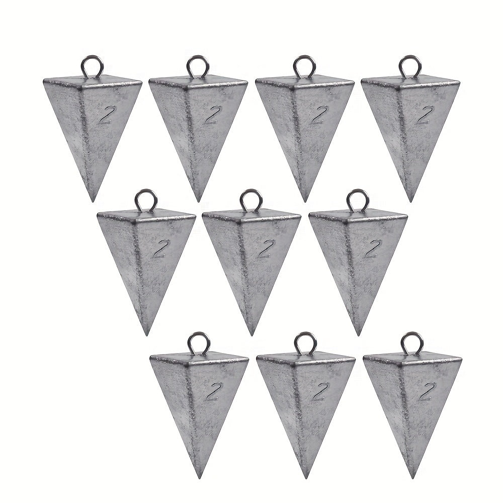 6/10pcs Pyramid Sinkers Fishing Weights Fishing Sinkers, Saltwater Freshwater Lead Fishing Weight Sinker for Ocean Surf Fishing Gear Catfish Tackle 1oz 2oz 3oz 4oz 5oz 6oz 8oz