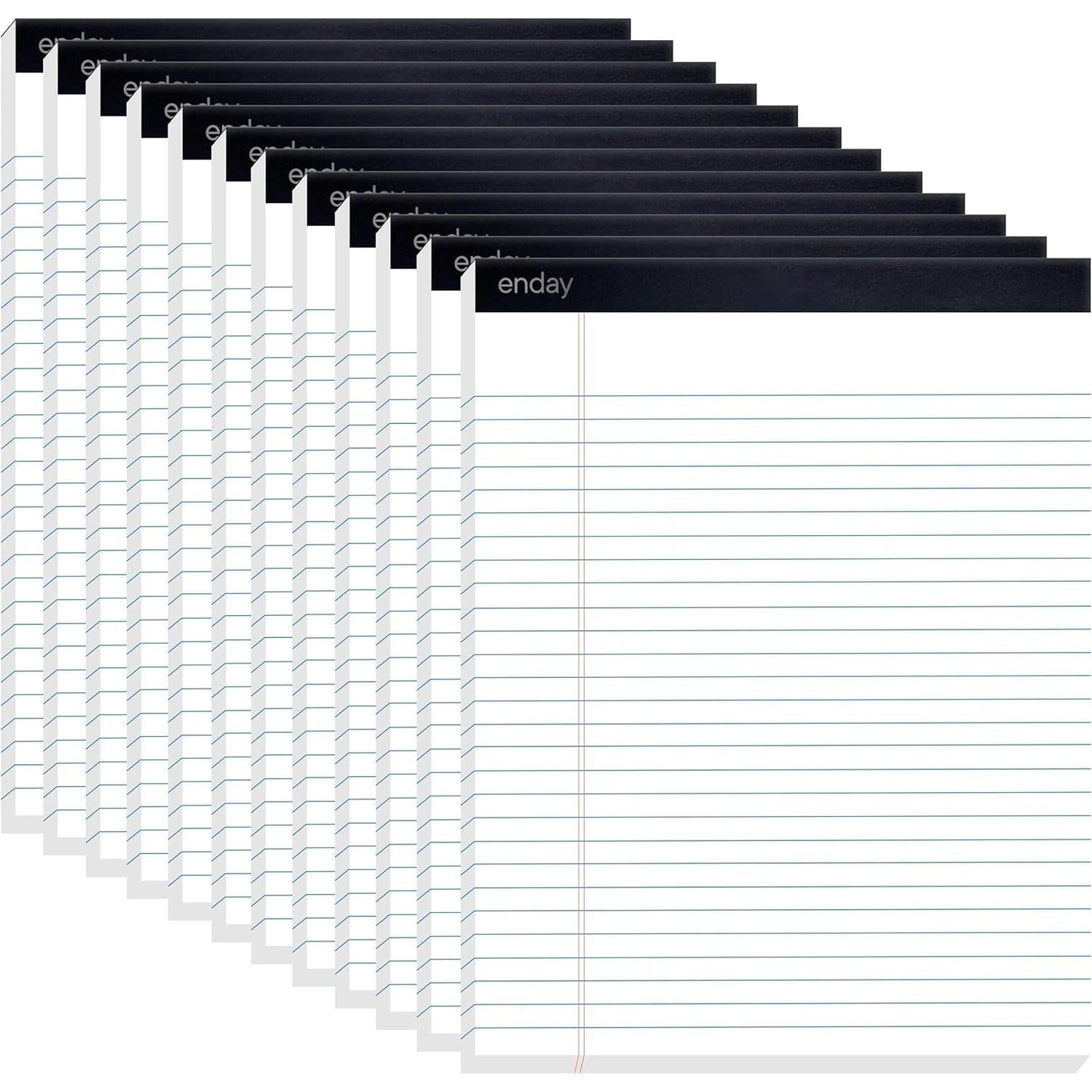 Enday Legal Pads 8.5 x 11 Inch, (12 Pack) 50 Sheets per Notepad, Note Pads, Legal Ruled Writing Pad with Perforated Pages, White Paper Legal Pad for Work and Note-Taking.