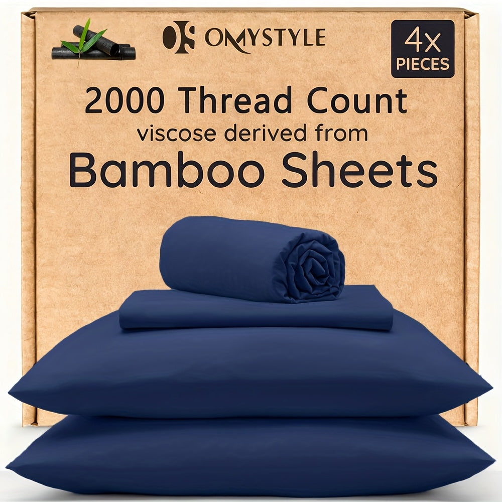 4pcs/6pcs Bamboo Cooling Bedding Set - Breathable And y - Fit for Hot Sleepers And Sweats, Pillowcases, Flat Sheet And Fitted Sheet - A Perfect Gift for Family