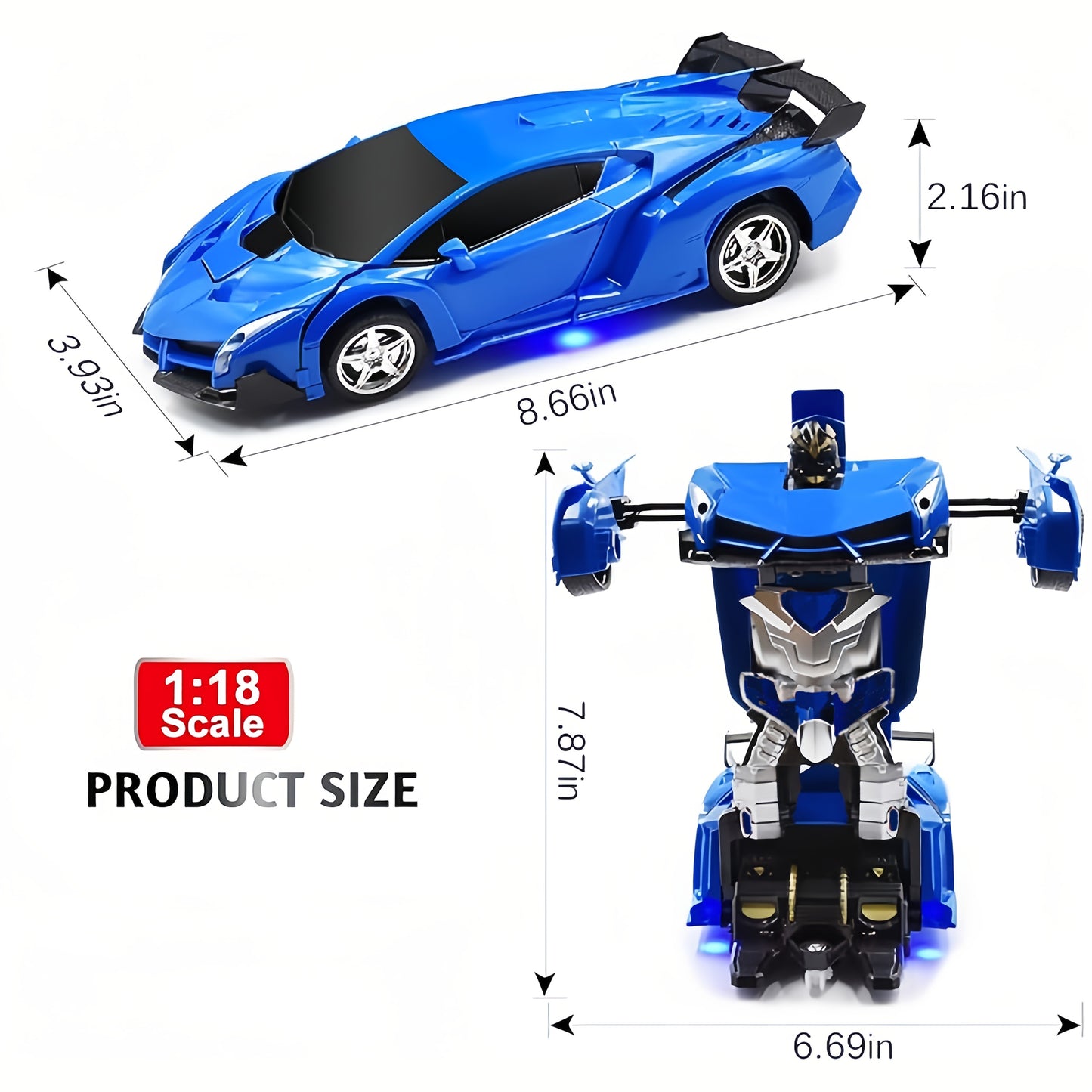 Transformable Remote Control Car Robot, R/C Car Toy, 1:18 Scale 360° Drifting, One-Click Transformation, Suitable for Kids Over 3 Years Old, Educational Toy, Kids' Day Gift, Birthday Present