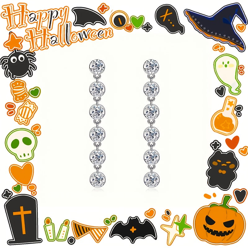 2pcs S925 Silver 1.2 Carat Moissanite Earrings | High-Quality Glamorous Women'S Dangle Earrings, Elegant and Sexy Style, 22K Golden Plated, Perfect for Daily Wear, Anniversaries, Birthdays, and Holiday Gifts for Family and Fr