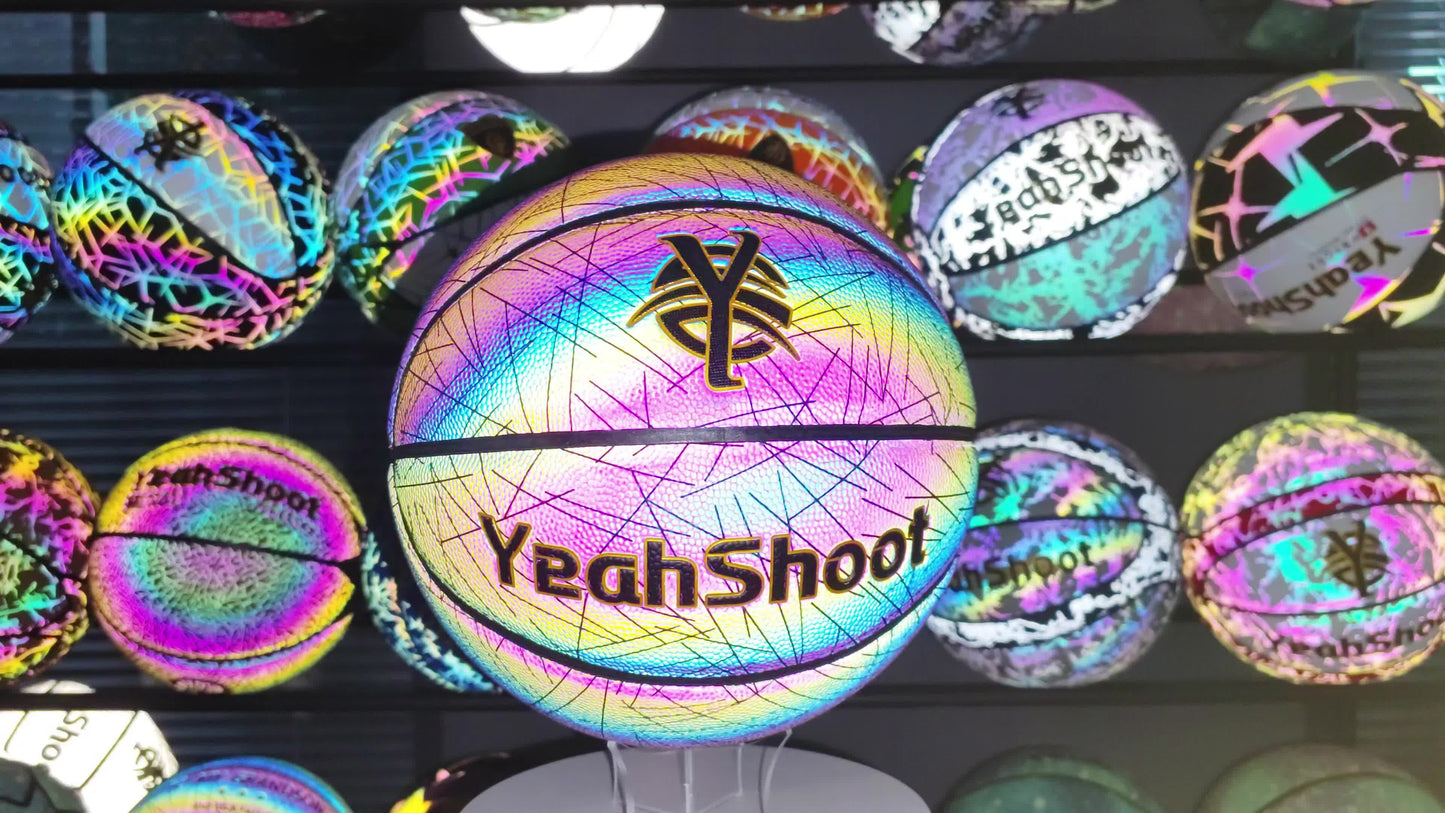 YeahShoot Glow Basketball - Novel Style Light Up Basketball for Youth, Reflective Teens And Adults, Premium Feel Basketball Gifts for Boys with In The