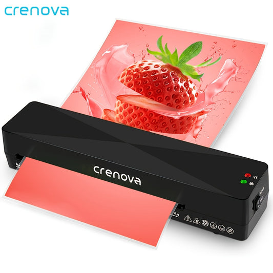 Crenova A4 Portable Laminator with Hot & Cold Modes, Compact Laminating Machine for Home & Office, A4 Document Laminator with Plug, Laminator for Papers, Photos, Posters, Signs, Certificates, Theses, Diplomas, Passport Photos