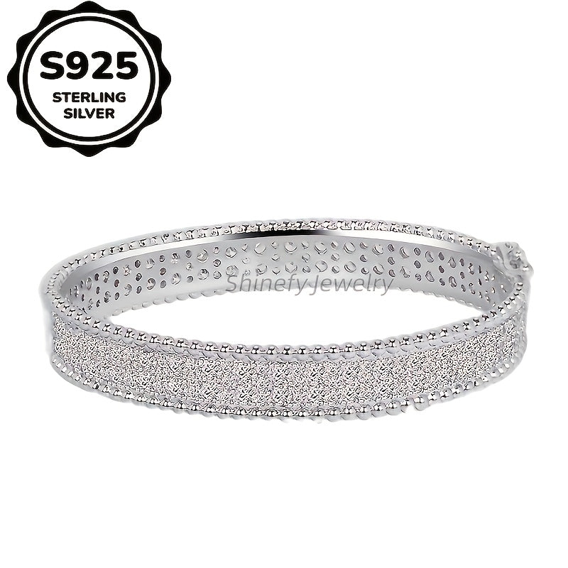 Moissanite Bracelet Jewelry for Women: 925 Sterling Silvery Hypoallergenic Bracelet with Dazzling Moissanite Stones, Elegant & Sexy Design for Wedding/Valentines/Christmas Gifts - Luxe Gift Box for Wife, Girlfriend, Mother