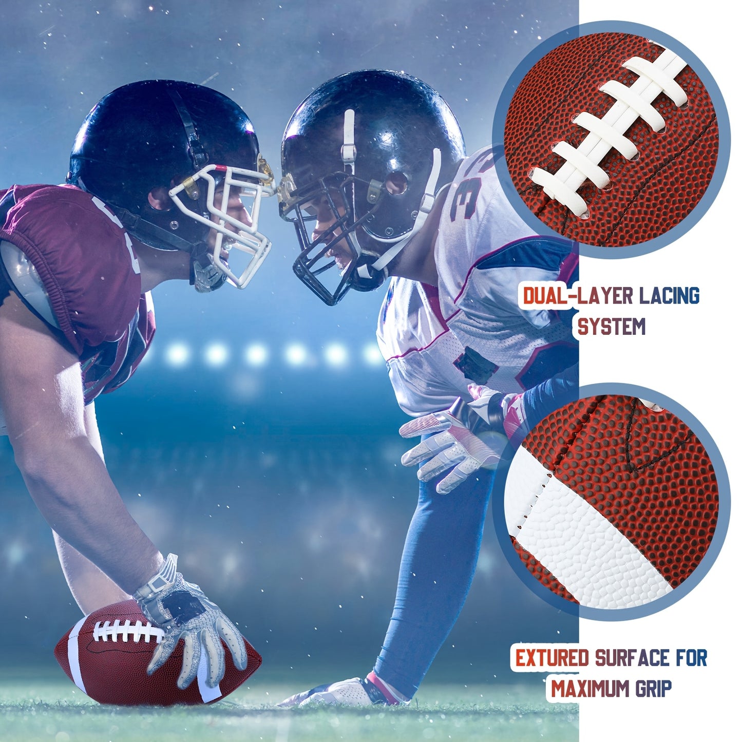 Composite Leather Footballs Official Size Composite Leather Balls Composite Leather Inflatable Footballs With Pump Indoor Outdoor Footballs Bulk For Training And Recreational Play