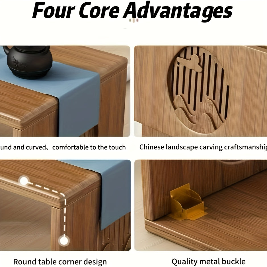 A Versatile And Portable Folding Coffee Table Made of Bamboo, Designed for Easy Use Without Assembly, Perfect for Low Settings in Both Living Rooms And Bedrooms