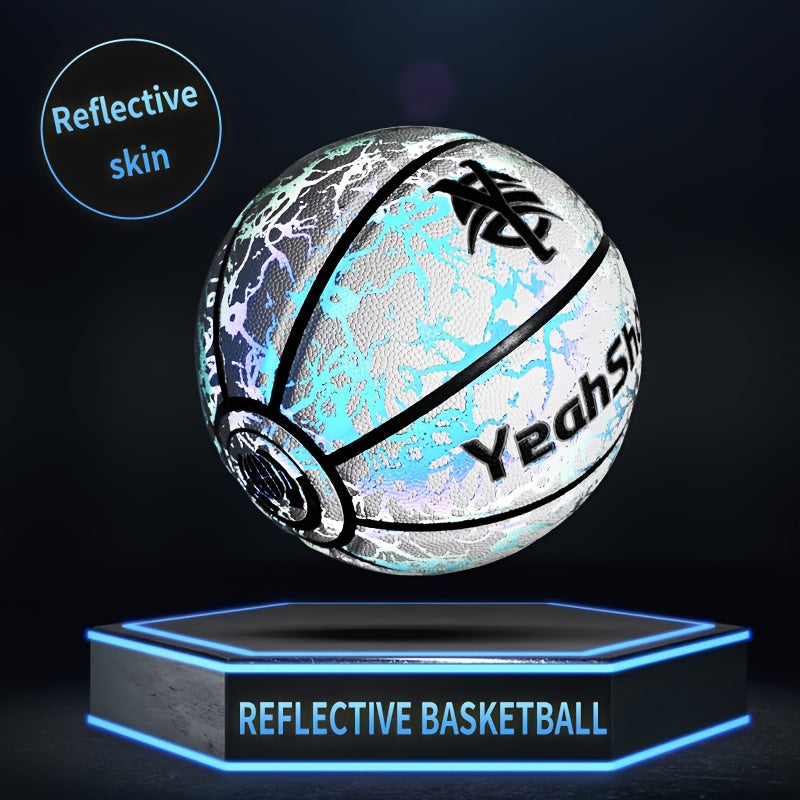 YeahShoot Glow Basketball - Novel Style Light Up Basketball for Youth, Reflective Teens And Adults, Premium Feel Basketball Gifts for Boys with In The