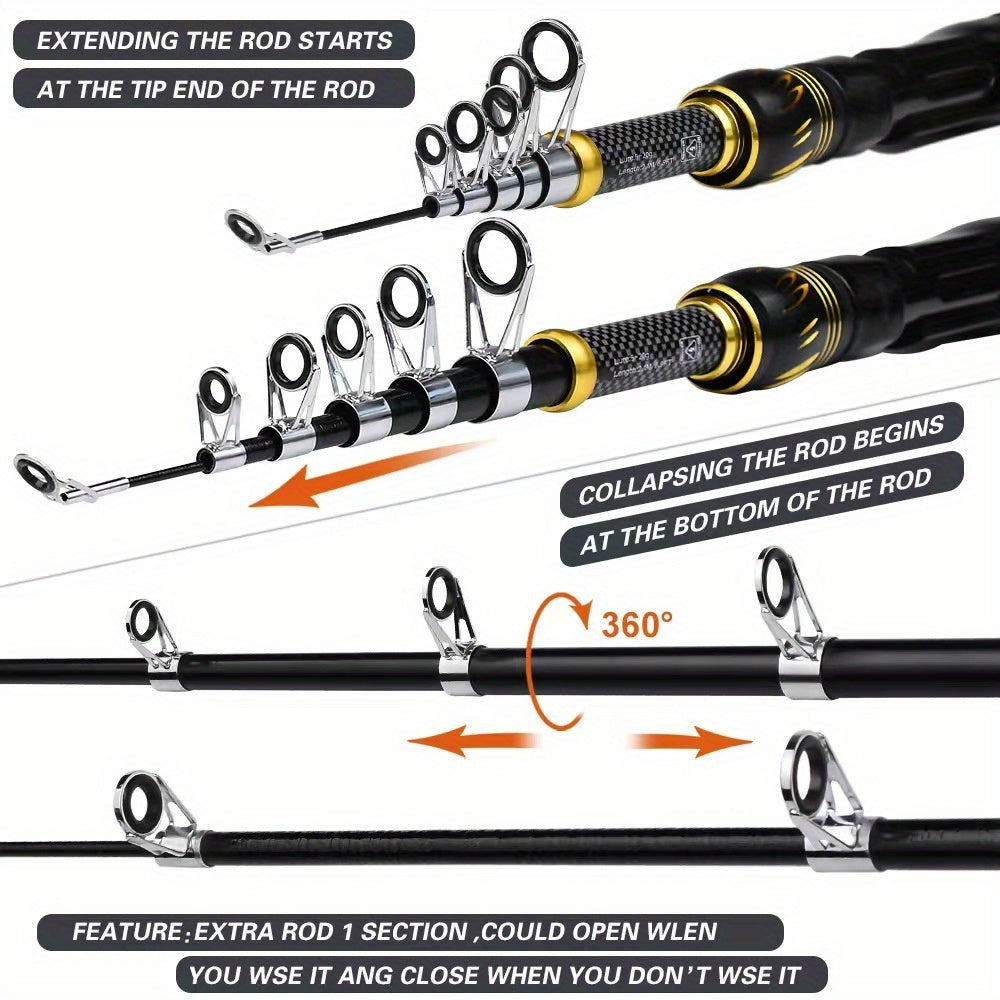 Ultralight Carbon Fiber Saltwater Fishing Rod & Spinning Reel Combo - Long Cast Offshore Trolling Kit with Pre-Spooled Line, Waterproof & Quick-Change Drag System, Lightweight Durable Design for Marlin, Tuna, Mackerel, Shark