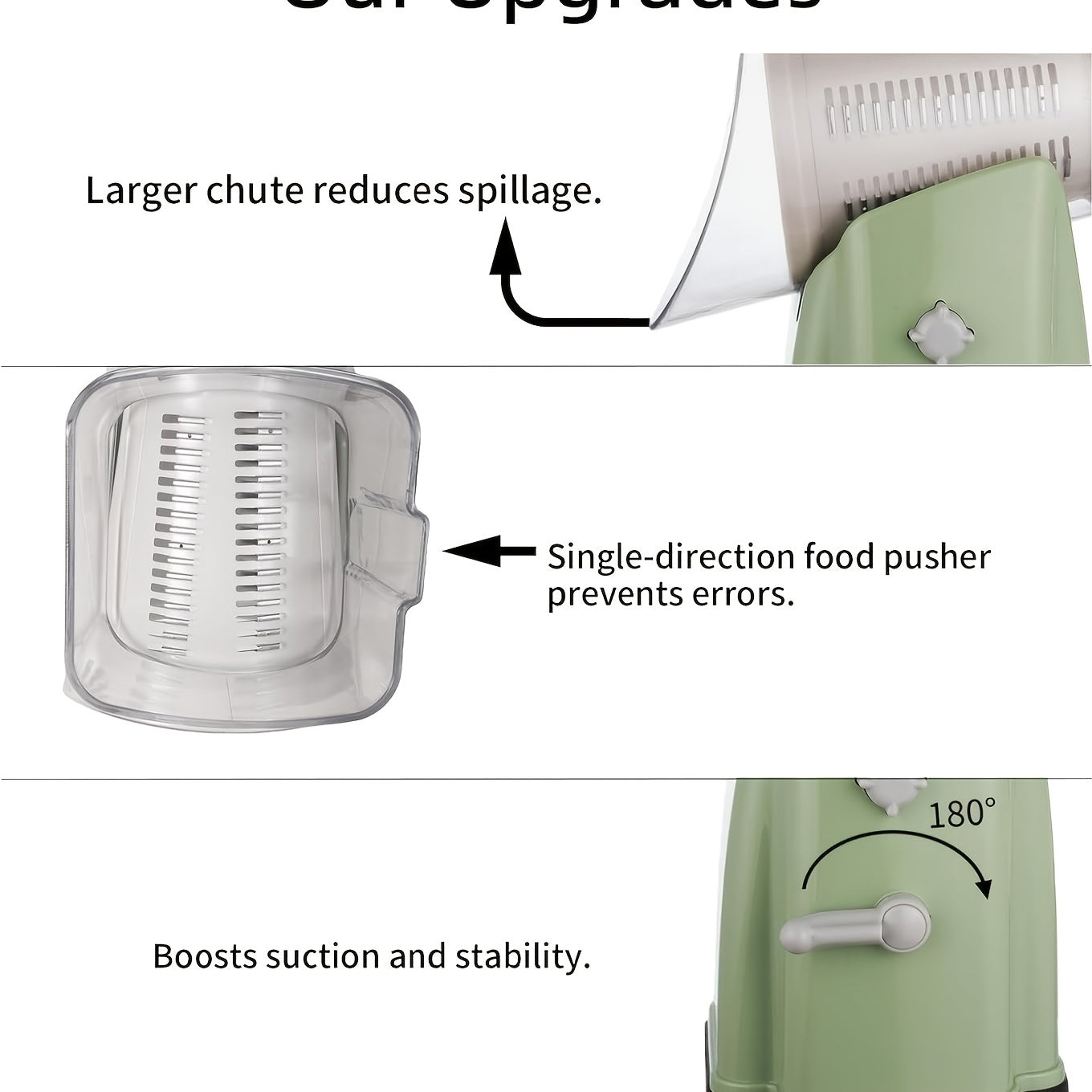 Heavy-Duty Rotary Cheese Grater Shredder with 5 Interchangeable Blades & Storage Box - Multi-Purpose Processor for Ice, Vegetables, Fruit, Nuts - Heavy-Duty Plastic Grater Slicer with Base, Suitable for & Commercial Use