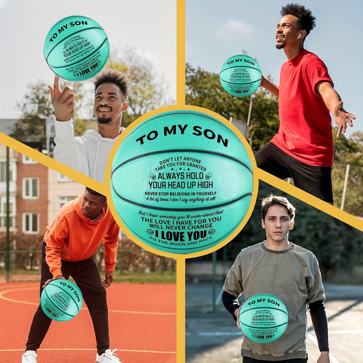 Basketball | Perfect Christmas Birthday Gift for Daughter, Grandson, Nephew, Niece - You Never Lose, Faux Leather, Mixed Color