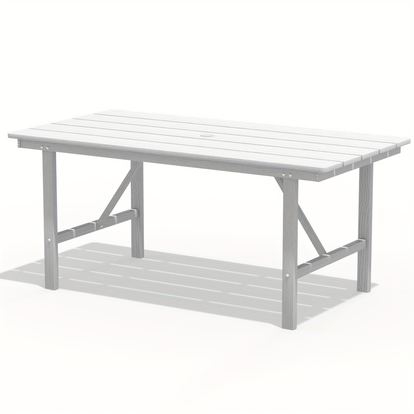 Outdoor HDPE Dining Set, 7pcs Outdoor Furniture with Large Table& 6 Chairs, All-Weather Patio Dining Set for Lawn, Garden, Backyard, Poolside