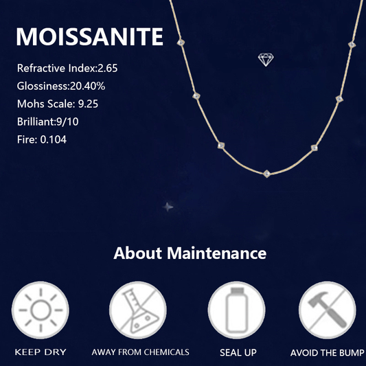 Elegant S925 Silver 0.7 Carat Moissanite Seven-Star Collar Necklace - Vintage Style, Perfect for Birthdays, Mother'S Day, Weddings & Daily Wear, Gift Box Included, Approx. 2.8