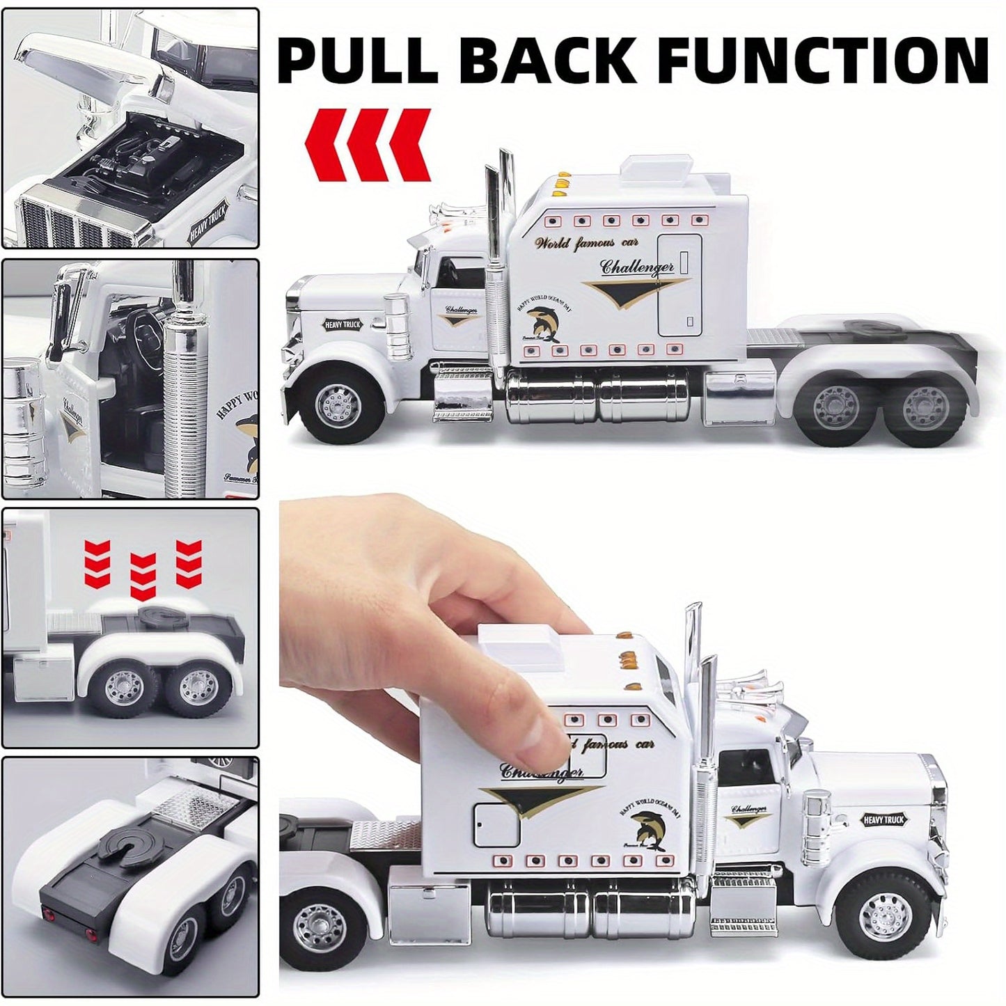 Metal Diecast Model Car, Semi, Heavy, And Tow Truck Toy Car, 1:24 Scale Truck Model Toy, Pull Back Alloy Truck Toy, Perfect Gift for Kids Over 6 Years Old, Birthday Gift, Toy Car Collectible Ornament, Toycar, Birthday Gift Id