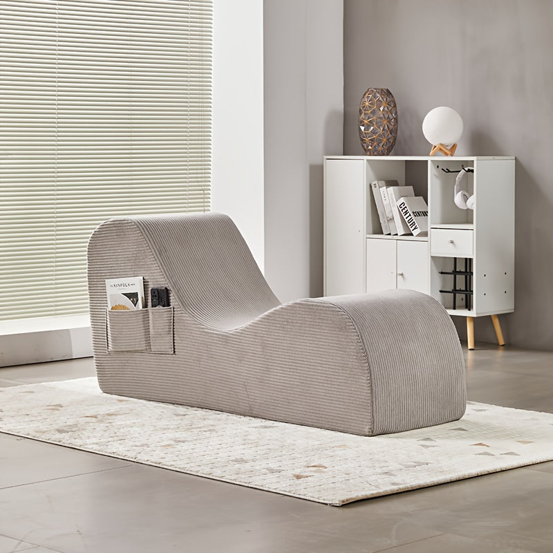 Yoga Lounger Chair - Adult Ergonomic Design, Corduroy Cushioned Sponge, Non-slip Bottom Yoga Chair For Bedroom, Living Room, Indoor And Outdoor Sports Furniture With Cushion Pillow