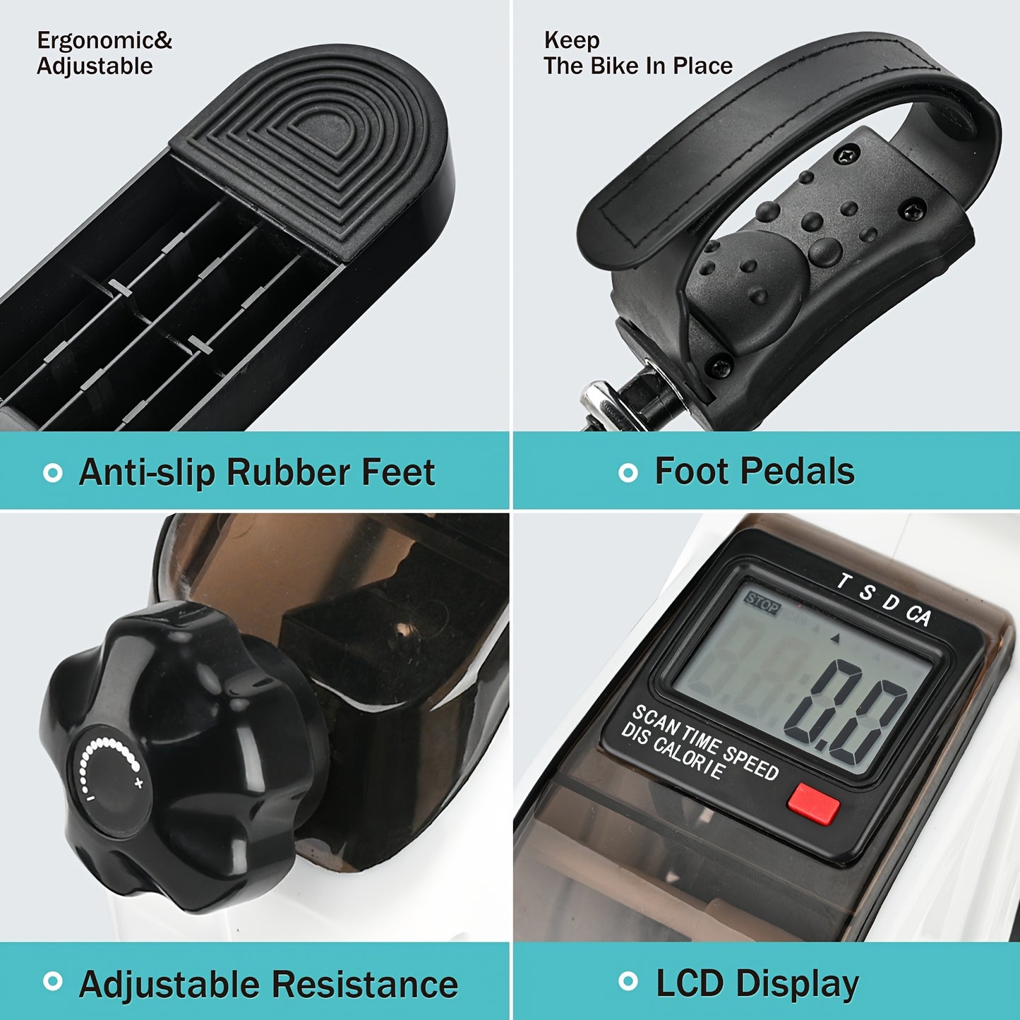 Compact Elliptical Machine: A Dual-Function Exercise Bike for Both Arms And Legs, Suitable for Home And Office Use. Features an LCD Display, 8 Resistance Levels, Silent Operation, And a Weight Capacity of 350 Pounds. Ideal fo