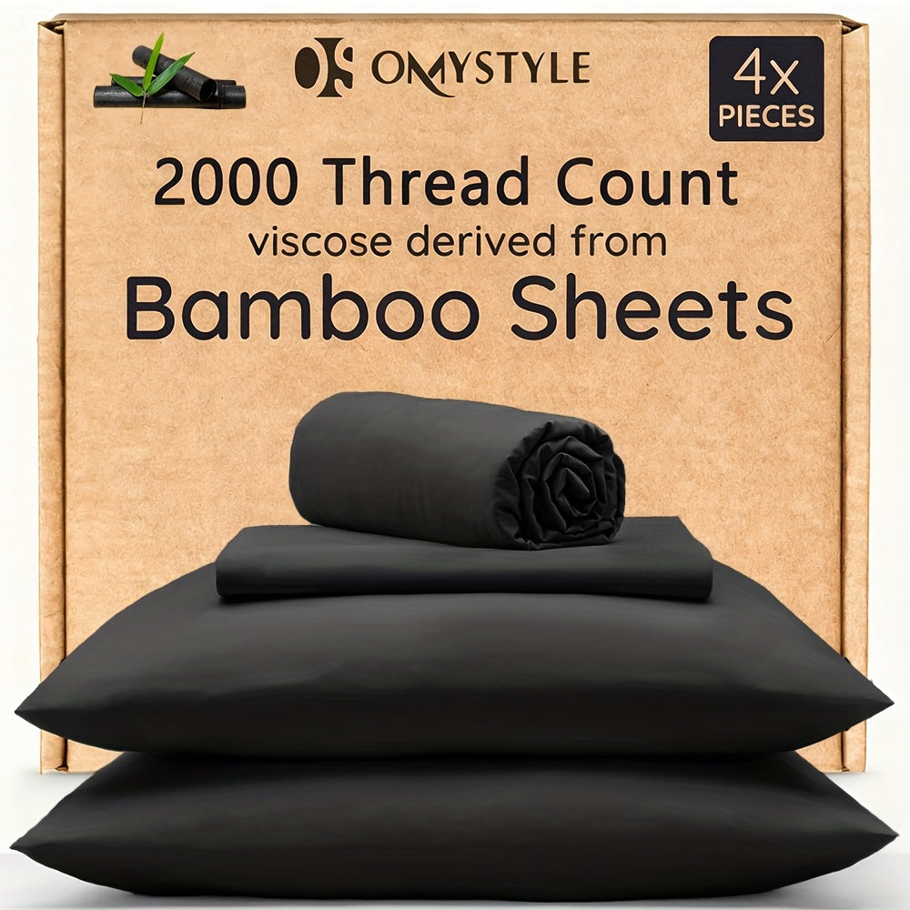 4pcs/6pcs Bamboo Cooling Bedding Set - Breathable And y - Fit for Hot Sleepers And Sweats, Pillowcases, Flat Sheet And Fitted Sheet - A Perfect Gift for Family