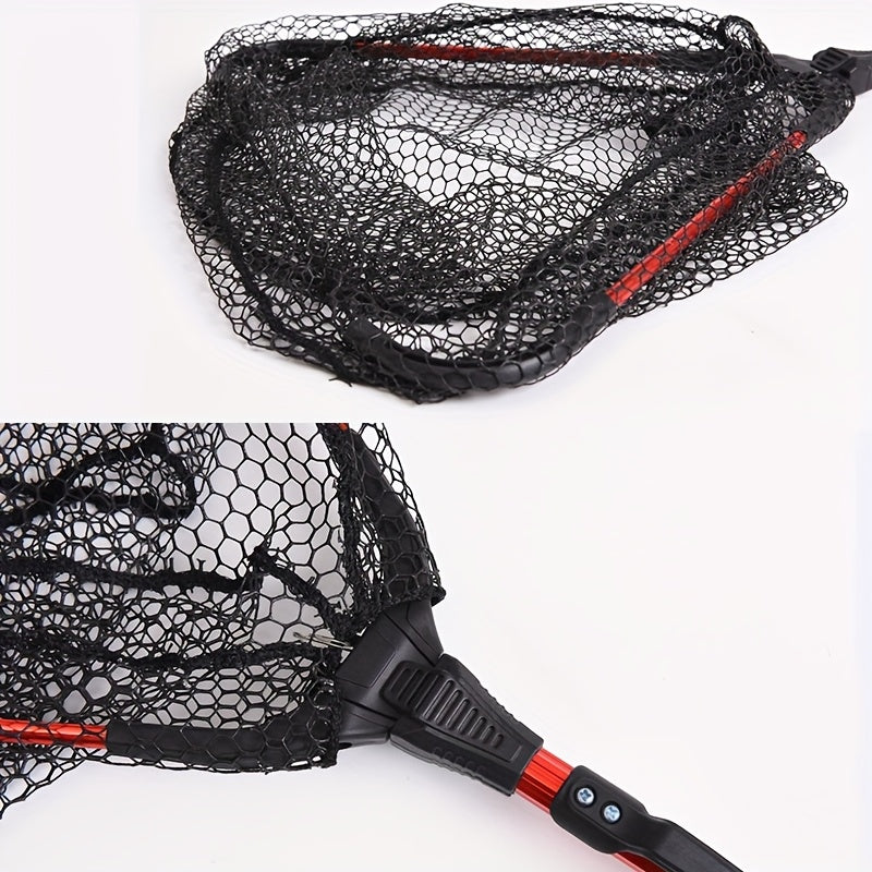 1pc Aluminum Alloy Retractable Triangular Fishing Net, Hand Copied Net, Foldable Fishing Net, With Telescopic Rod And EVA Handle