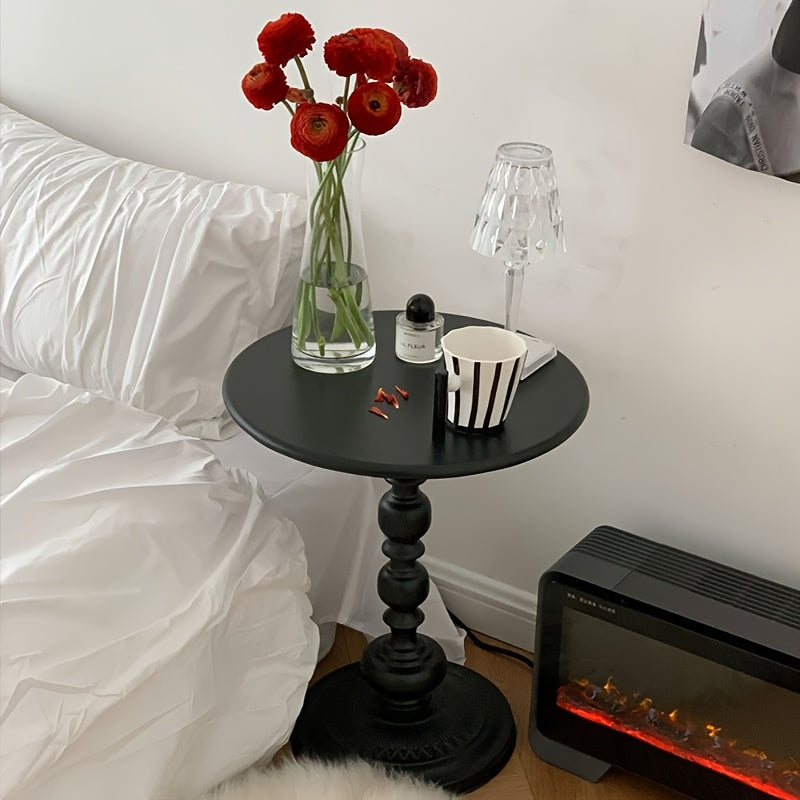 PINMOCO Round Metal Side Table - Anti-Rust & Waterproof Small Coffee Table with 3, 2 Cu Ft Storage, Lightweight Sturdy Design for Living Room, Bedroom, Balcony - Black/White/Pink, No Assembly Required, Coffee Table for Living