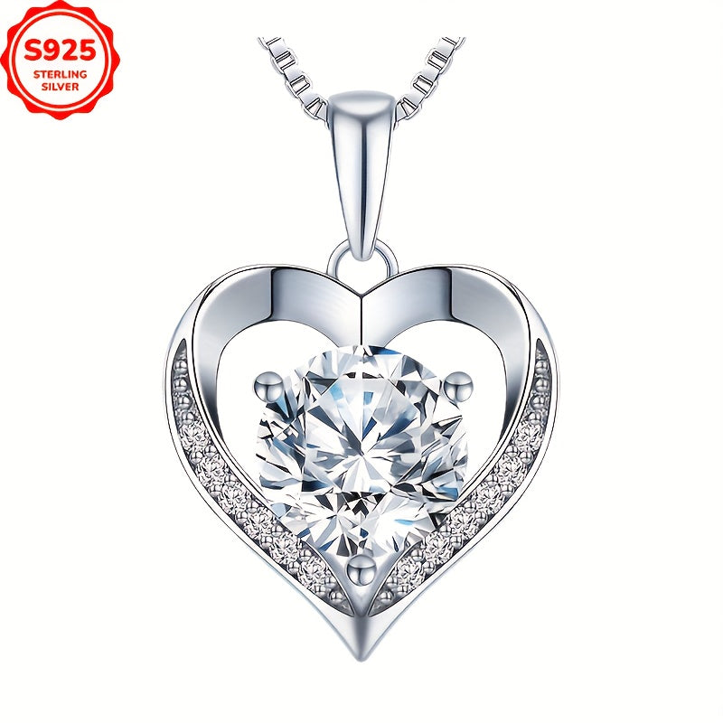 S925 Silver 1/2/3 Carat Moissanite Necklace High-Quality Elegant And Gorgeous Women'S Fashion Pendant Necklace 925 Silver Necklace Women'S Jewelry For Proposals/ Anniversaries/Engagements The Perfect Gift For Your Loved One C