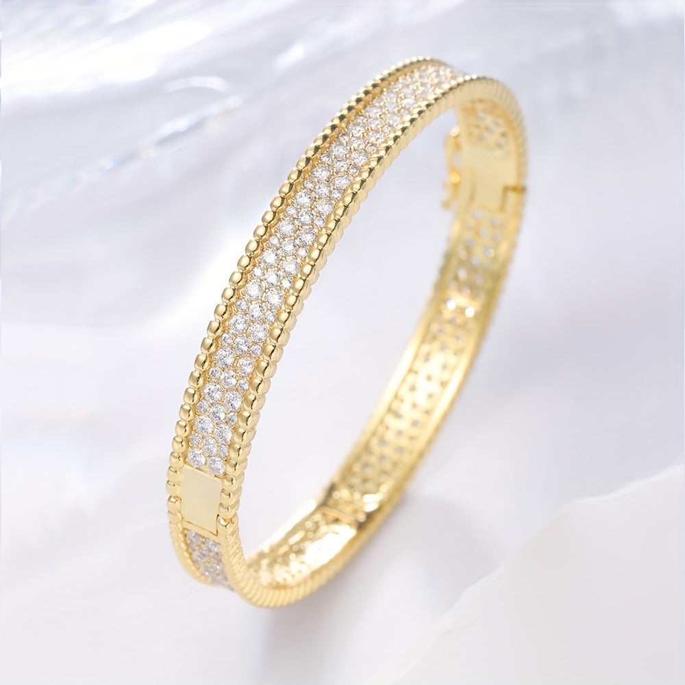 1pc S925 Silver Material Inlaid Moissanite Bracelet, High-end Luxury Style Suitable for Wearing All Seasons And Giving Gifts. Anniversary Gift, Wedding Gift, Mother's Day Gift, Valentine's Day Gift