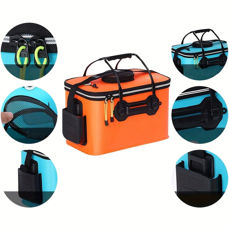 Collapsible Fishing Bucket, Versatile EVA Fishing for Outdoor Use, Container for Live Bait And Fish Protection, Ideal for Men, Perfect Valentine'S Day Present (Available in Blue Or Orange)