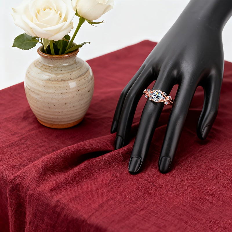 925 Silvery Sparkling Moissanite Ring Jewelry Jewelry  Women's Fashion Rings Everyday Dress Up Gift Anniversary Fashion Party Bachelorette Party Must Have Gift for Family Gift for Friends Christmas Gift, Holiday Jewelry, Spec