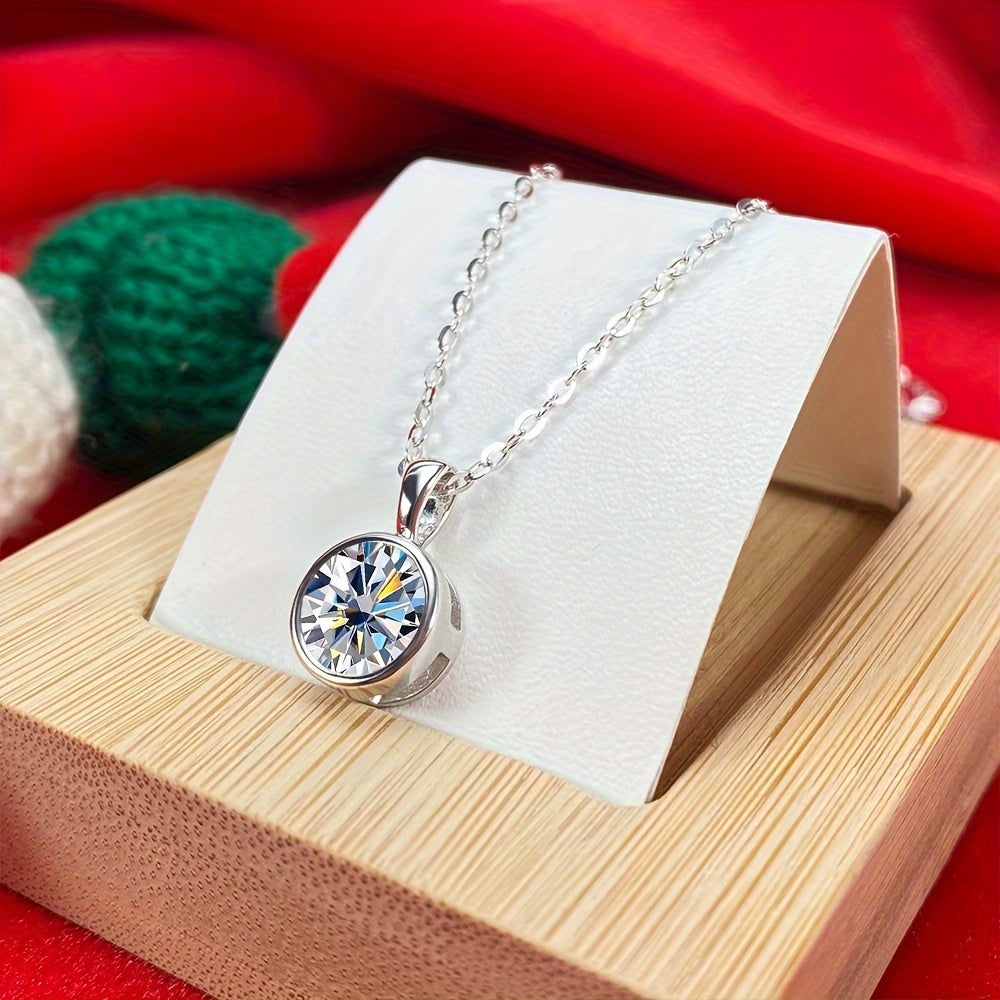 S925 Silvery 1/2 Carat moissanite Pendant Necklace High-quality Elegant And Gorgeous Unisex Fashion Pendant Necklace 925 Silvery Chain moissanite Jewelry Perfect Gift For Daily Wear, Parties, Birthdays, Anniversaries, Friends