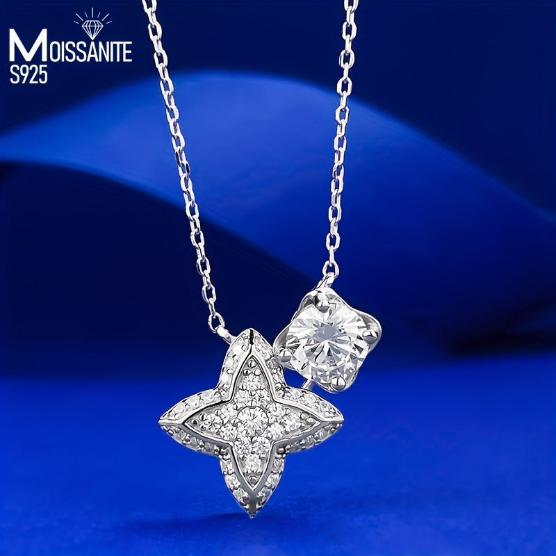 S925 Silver 1ct Moissanite Pendant High-quality, Gorgeous And Elegant Women's Fashion Pendant Women's Jewelry, 925 Silver Necklace Your Daily Surprise Gift Perfect For Everyday, Birthdays Anniversaries The Best Holiday Gift C