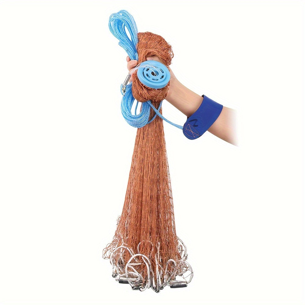 American Style Fishing Nets Strong Nylon Mesh Wire Net Dia. 2.4M 3.6M 4.8M Throw Net Cast Net for Saltwater Freshwater Fishing Trap with Zinc Sinker, Fishing gear and equipment