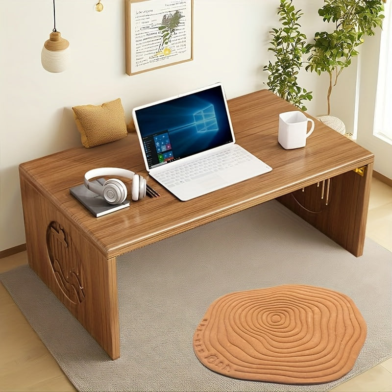 A Versatile And Portable Folding Coffee Table Made of Bamboo, Designed for Easy Use Without Assembly, Perfect for Low Settings in Both Living Rooms And Bedrooms