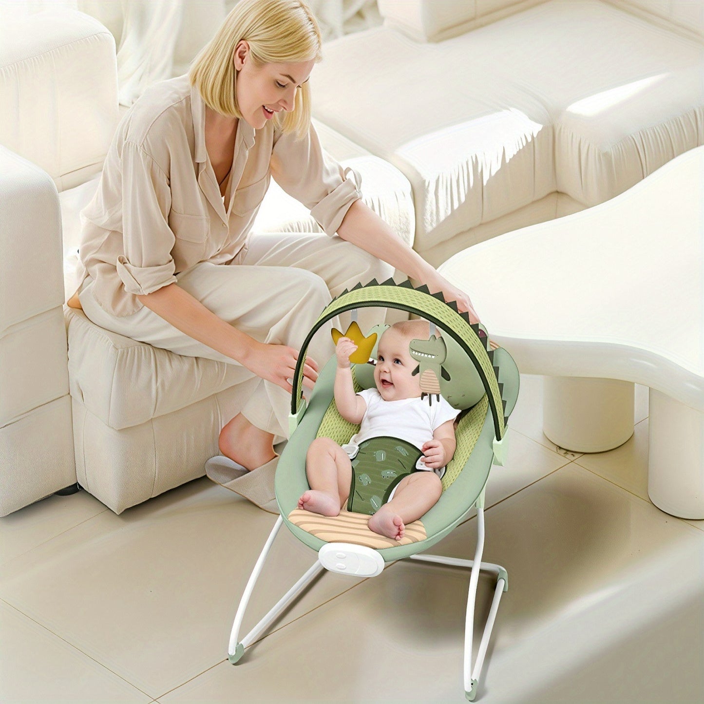 Portable Baby Bouncer for 0-6 Months up to 20 lbs - Lightweight Foldable Heavy-Duty Bouncer Seat with Easy Assembly, for & (Pink/Green) - Indoor/Outdoor Use, Ideal as halloween & Christmas Gifts for &