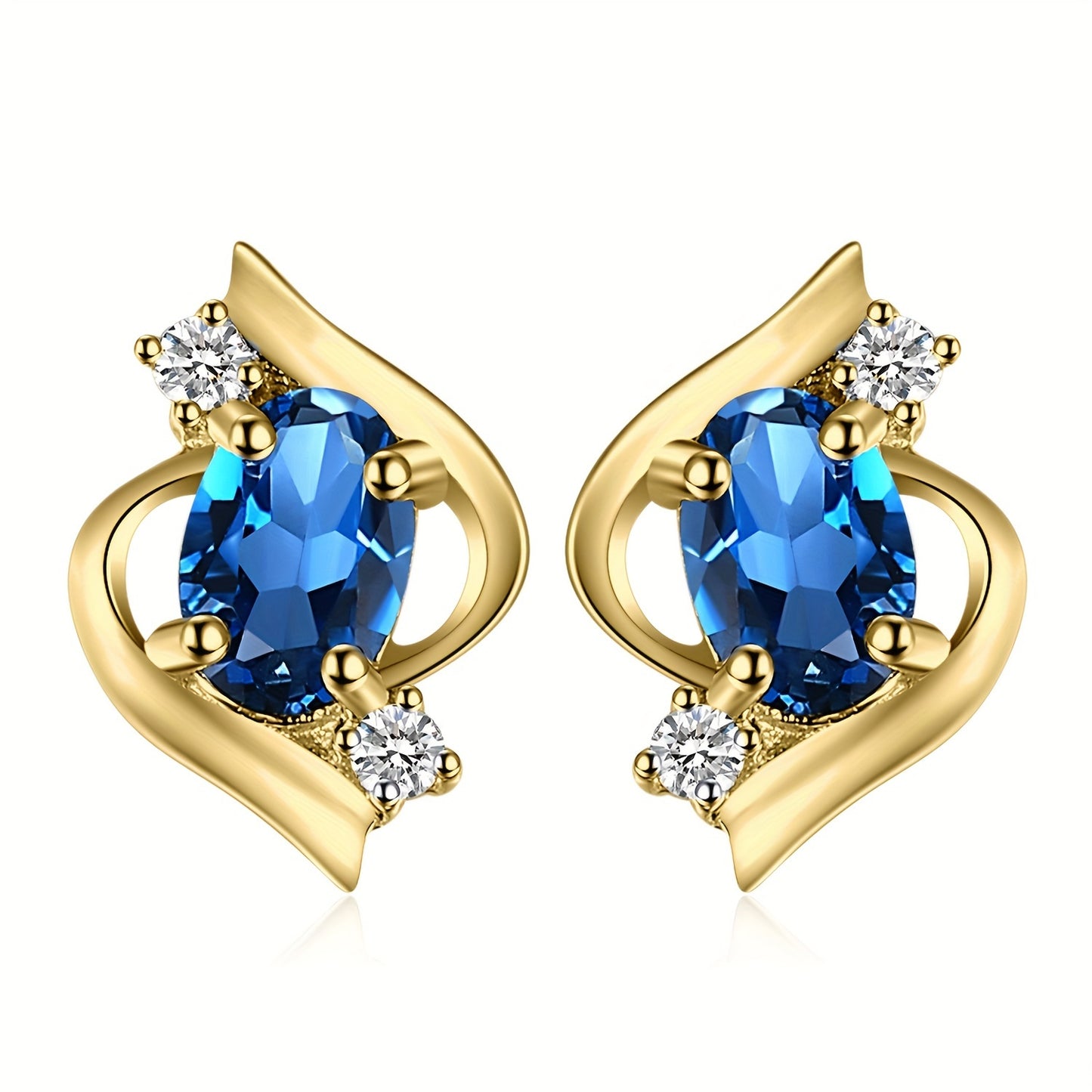 1pair 925 Sterling Silver Simple And Elegant Exquisite Multi-faceted Oval Cut Natural London Blue Topaz Silvery Stud Earrings For Woman For Girl Perfect For Daily Decoration For Dating Gift Fine Jewelry