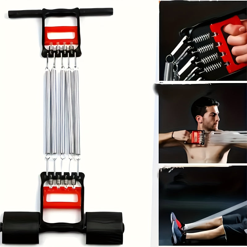 Versatile Stainless Steel Pedal Puller - Adjustable Resistance for Arm & Chest Muscle Training, Bodybuilding, Strength Workouts & Sit-ups