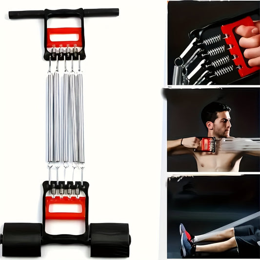 Versatile Stainless Steel Pedal Puller - Adjustable Resistance for Arm & Chest Muscle Training, Bodybuilding, Strength Workouts & Sit-ups
