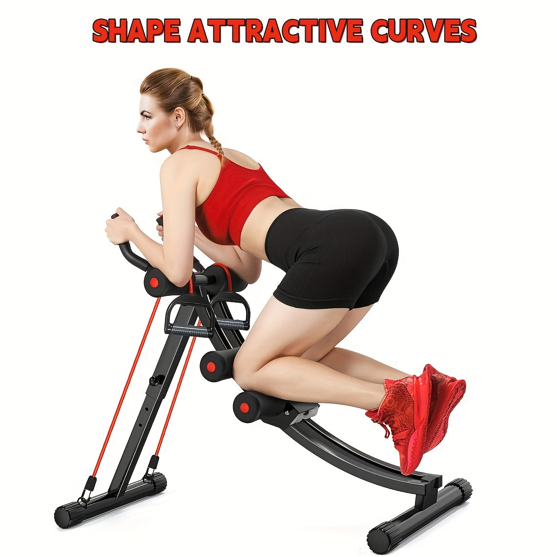 Ab Workout Equipment, Ab Machine for Home Gym, Foldable Core & Abdominal Exercise Machine, Adjustable Ab Machine Full Body Workout Women Exercise Fitness Equipment, Gifts for Women/Girls