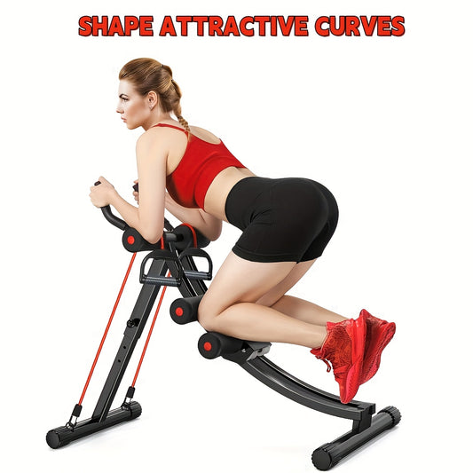 Ab Workout Equipment, Ab Machine for Home Gym, Foldable Core & Abdominal Exercise Machine, Adjustable Ab Machine Full Body Workout Women Exercise Fitness Equipment, Gifts for Women/Girls