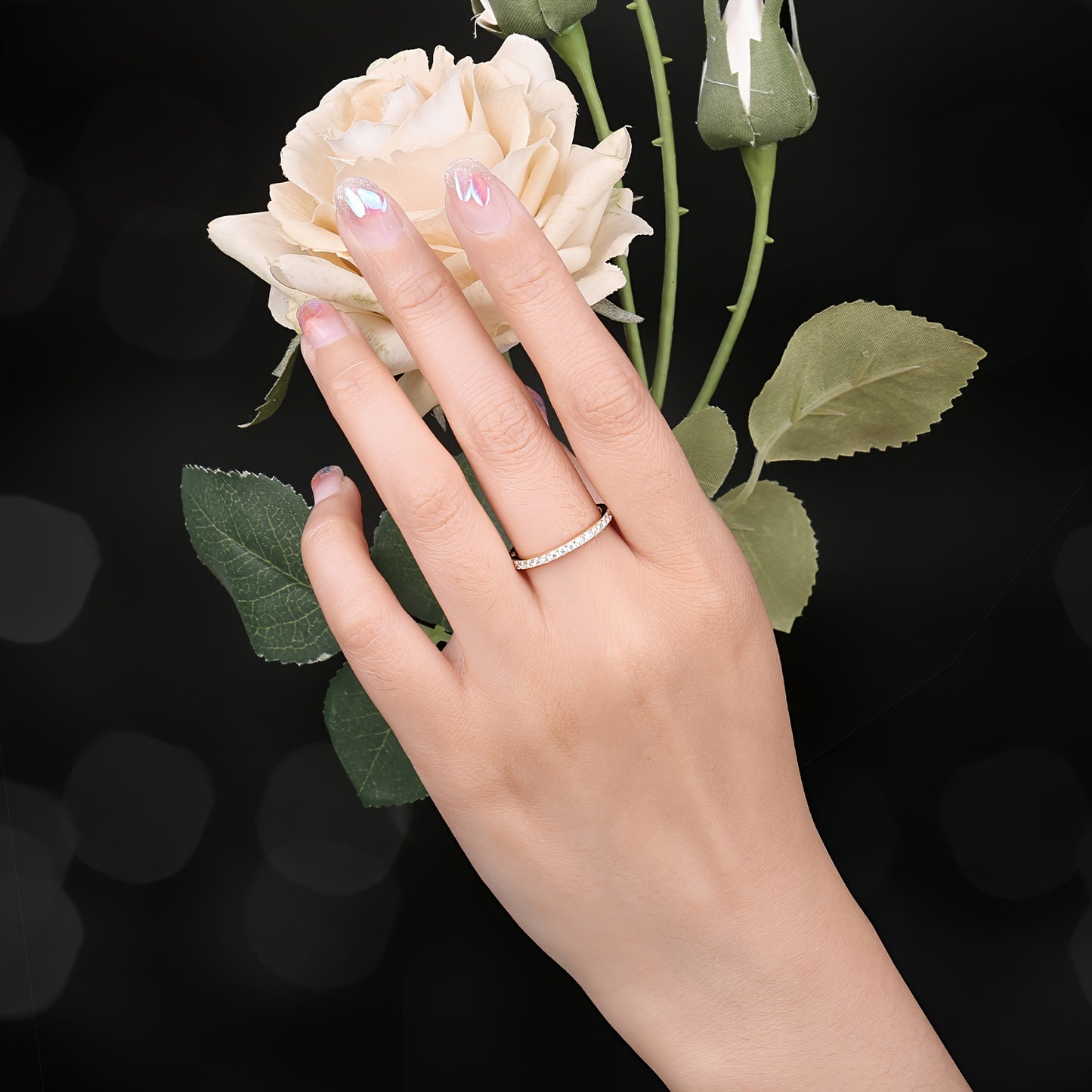 Elegant 925 Sterling Silver Ring with Round Cut Cubic Zirconia - Classic Eternity Engagement & Wedding Promise Stackable Ring for Women, Perfect for Daily Wear and Special Occasions