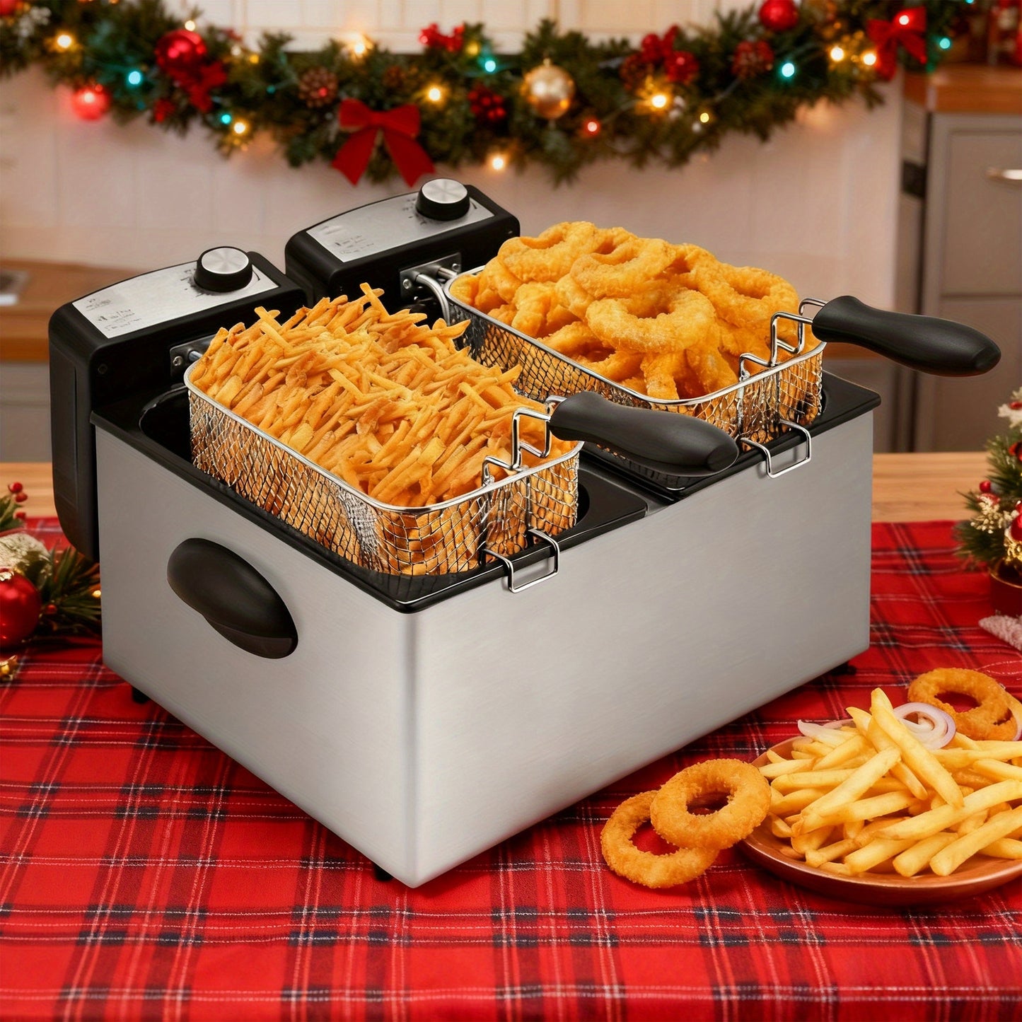 susteas household deep fryer, 1500W powerful heating, 1.5L/2.5L/3L/5L/6L non-stick inner pot, adjustable temperature control, convenient frying basket, made of stainless steel, essential for the kitchen.