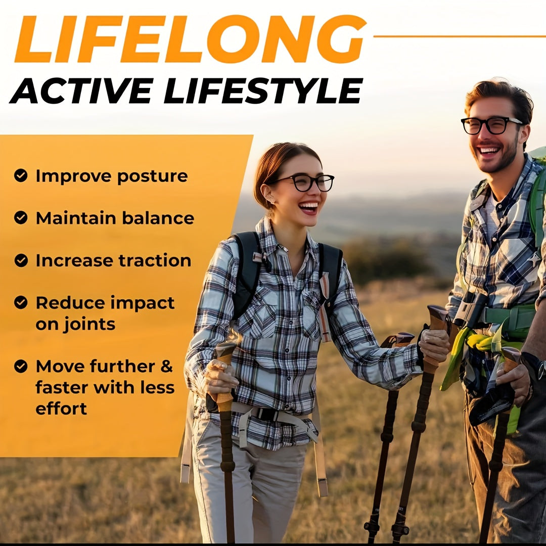 2pcs Durable Telescopic Multifunctional Aluminum Trekking Poles, Ultra Light Alloy Men'S and Women'S Trekking Pole, Aluminum Alloy Hiking Stick Stick