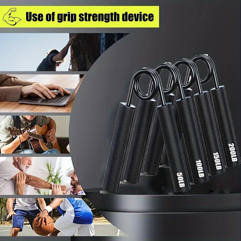 DRASPOTEE 4pcs Heavy-Duty Forearm Exercise Grip Strengthener 50LB-200LB Metal Hand Grip Strengthener, Quick Wrist & Forearm Strength Increase, Hand Gripper For Muscle Building And Hand Rehabilitation
