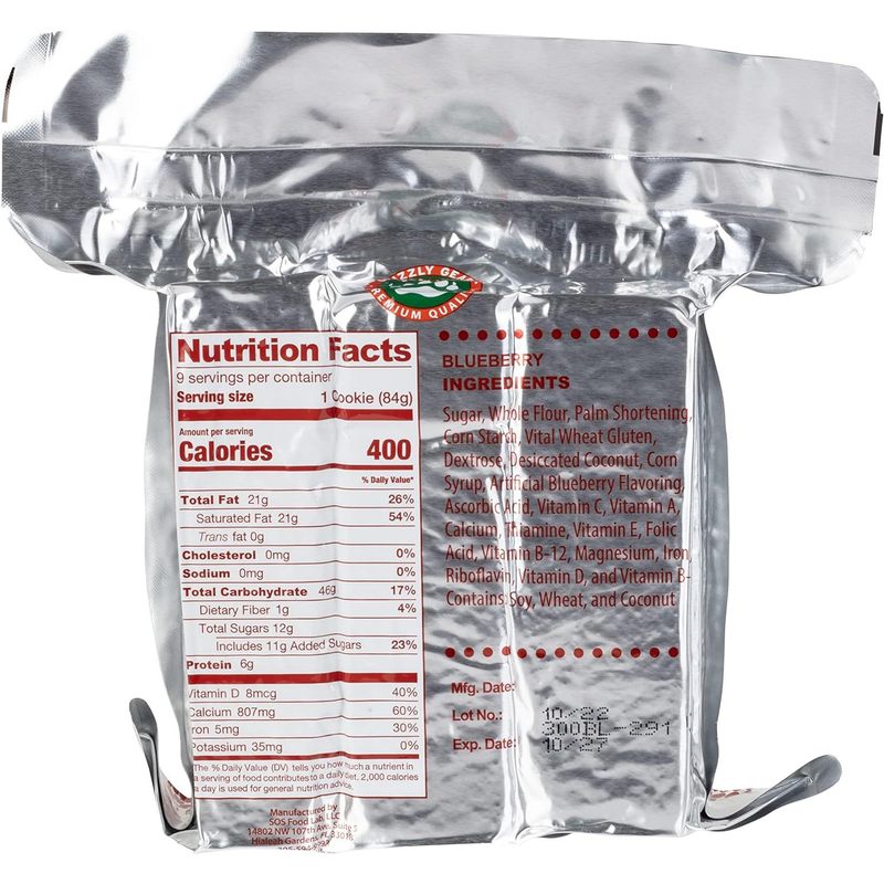 Grizzly Gear Emergency Food Rations- 3600 Calorie Vanilla Bars (2 Pack) - 6 Day Supply For Disaster, Hurricane, Flood Preparedness- 5 Year Shelf Life